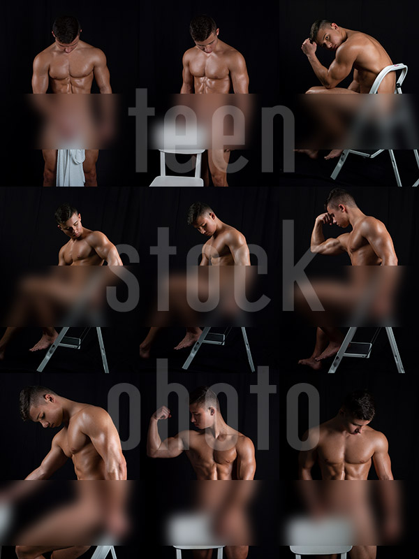 Naked photo session of Alex Jechev in perfect athletic shape. 